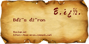 Bús Áron névjegykártya